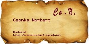 Csonka Norbert névjegykártya